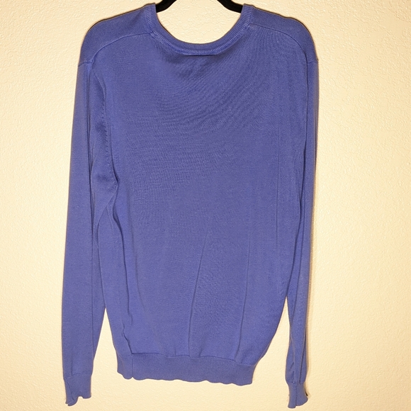 Divided Periwinkle Purple Sweater with V Neck - Picture 3 of 5